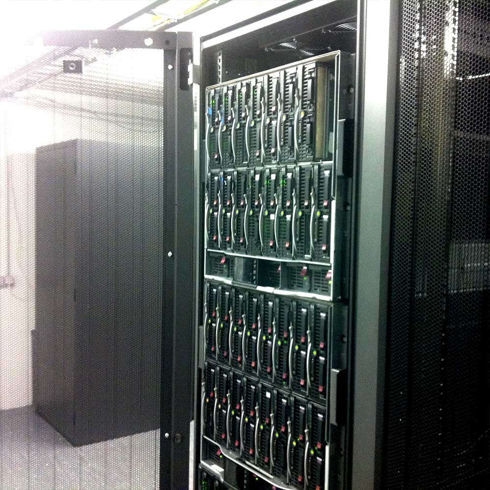 HP Blade servers in the racks